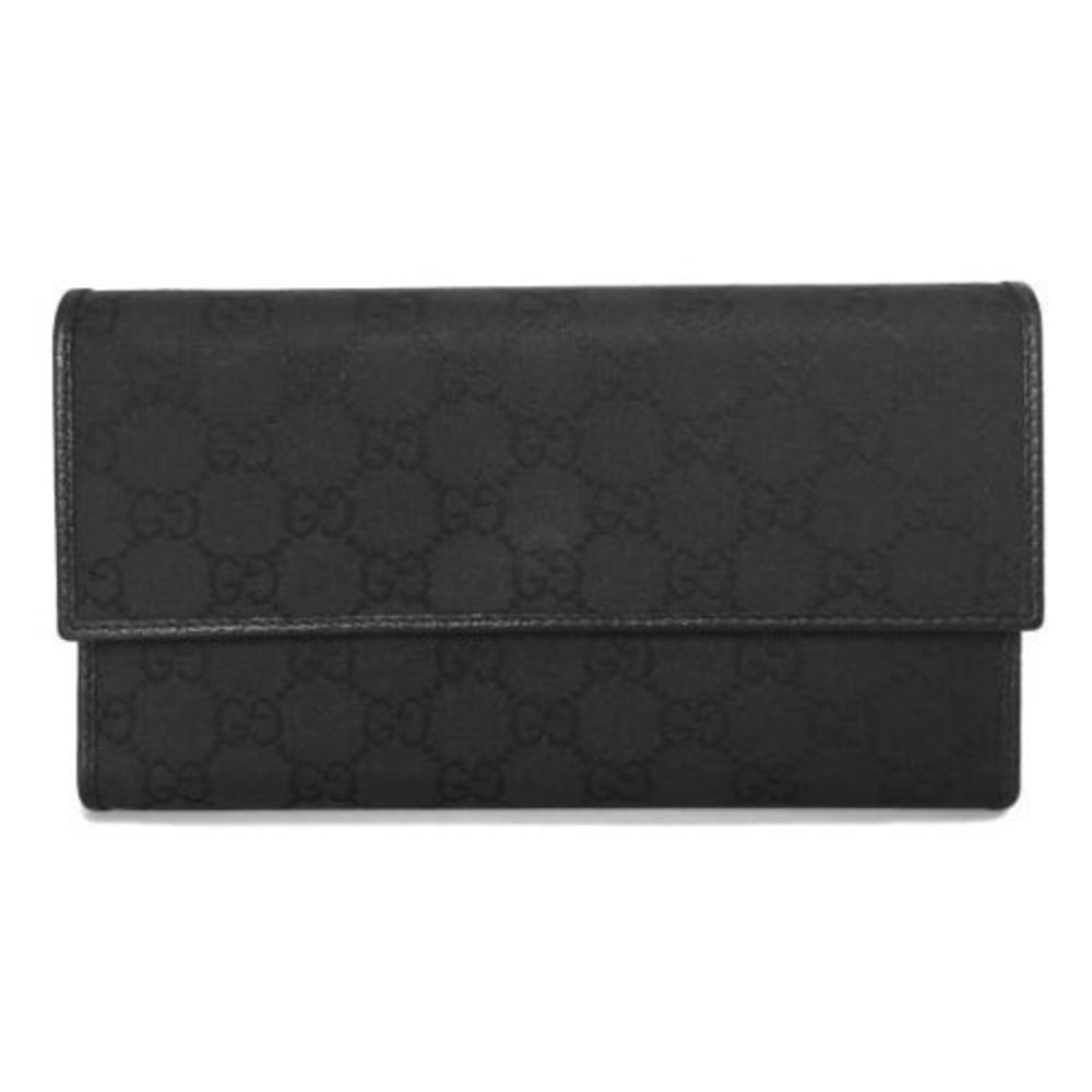 Gucci Long Wallet Gg Black Tri Fold Pattern - image 1